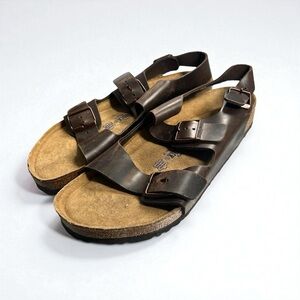 Birkenstock Milano Sandals EU 45 / US 12 - Brown Oiled Leather Soft Footbed